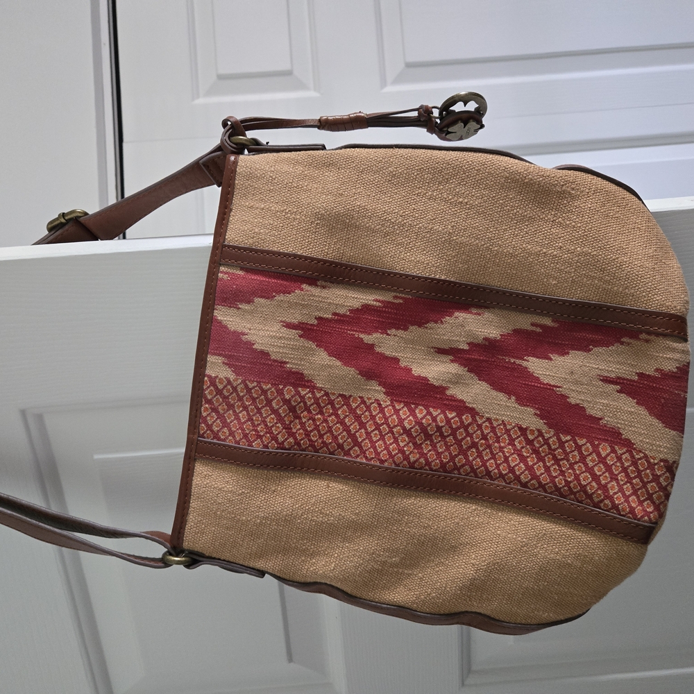 Stylish Tan and Red Women's Bag